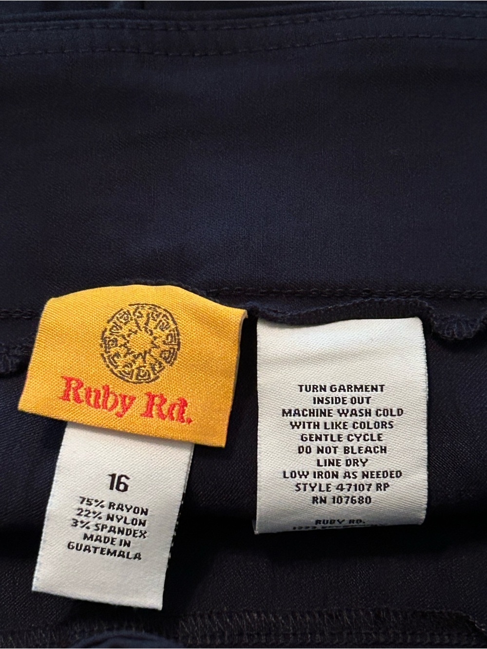 Ruby Rd. Dark Navy Stretch Capris - Picture 2 of 6